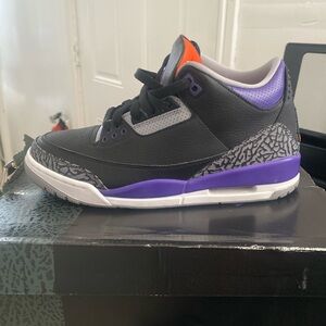 Jordan Black and Purple Athletic Shoes